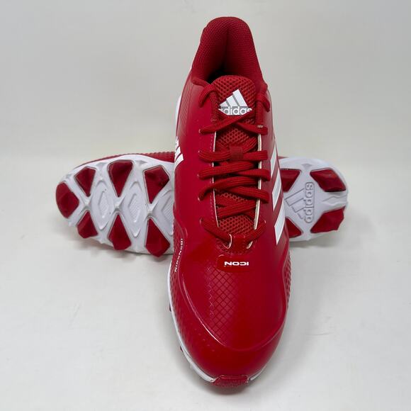 adidas Icon 7 MD Baseball Cleats Mens Sz 10 Red Ironskin I.1.9 Sporty - Picture 11 of 16